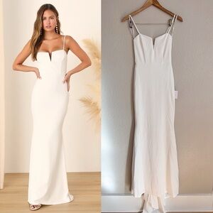 Lulu's Elegant White Wedding Dress